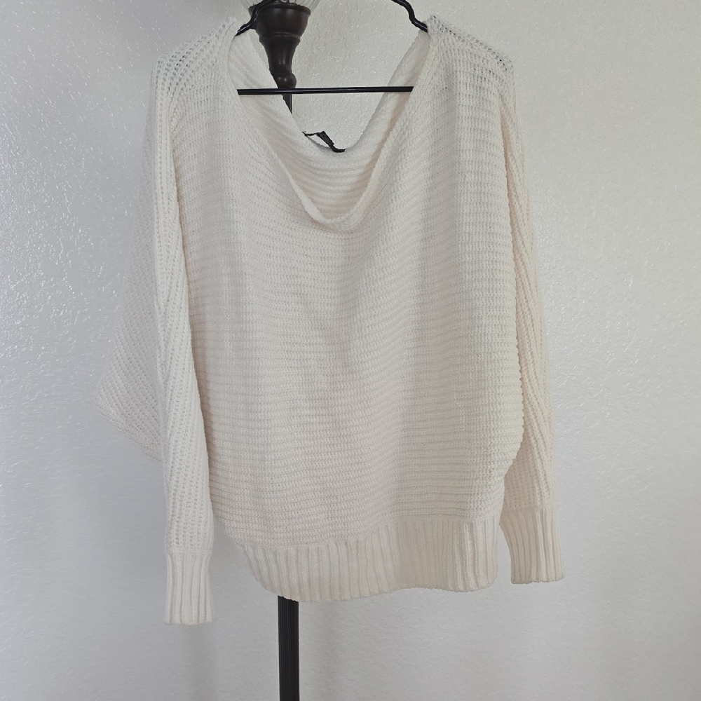 Forever 21 Cream Cowl Neck Sweater